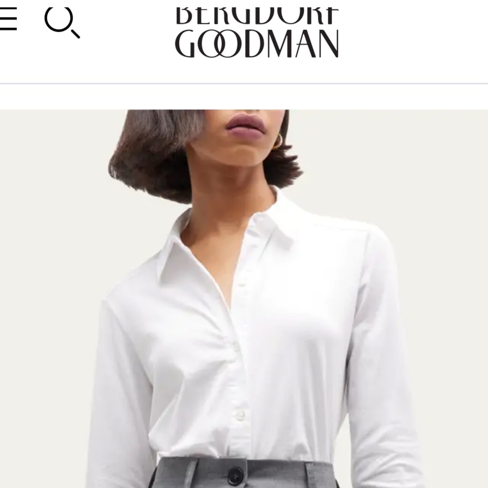 Theory White Collared Shirt